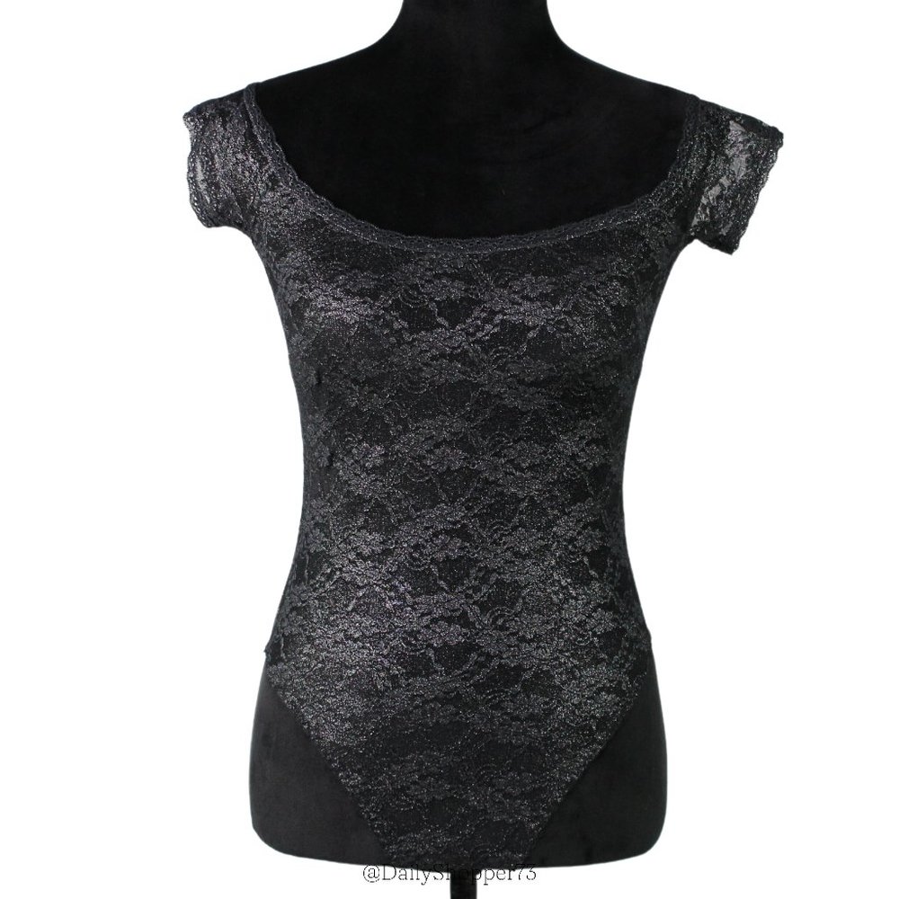 Victoria's Secret Black Lace Off-Shoulder Bodysuit